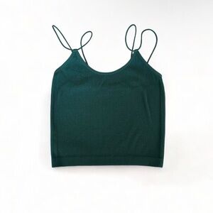 V Neck Seamless Crop Tank in Teal